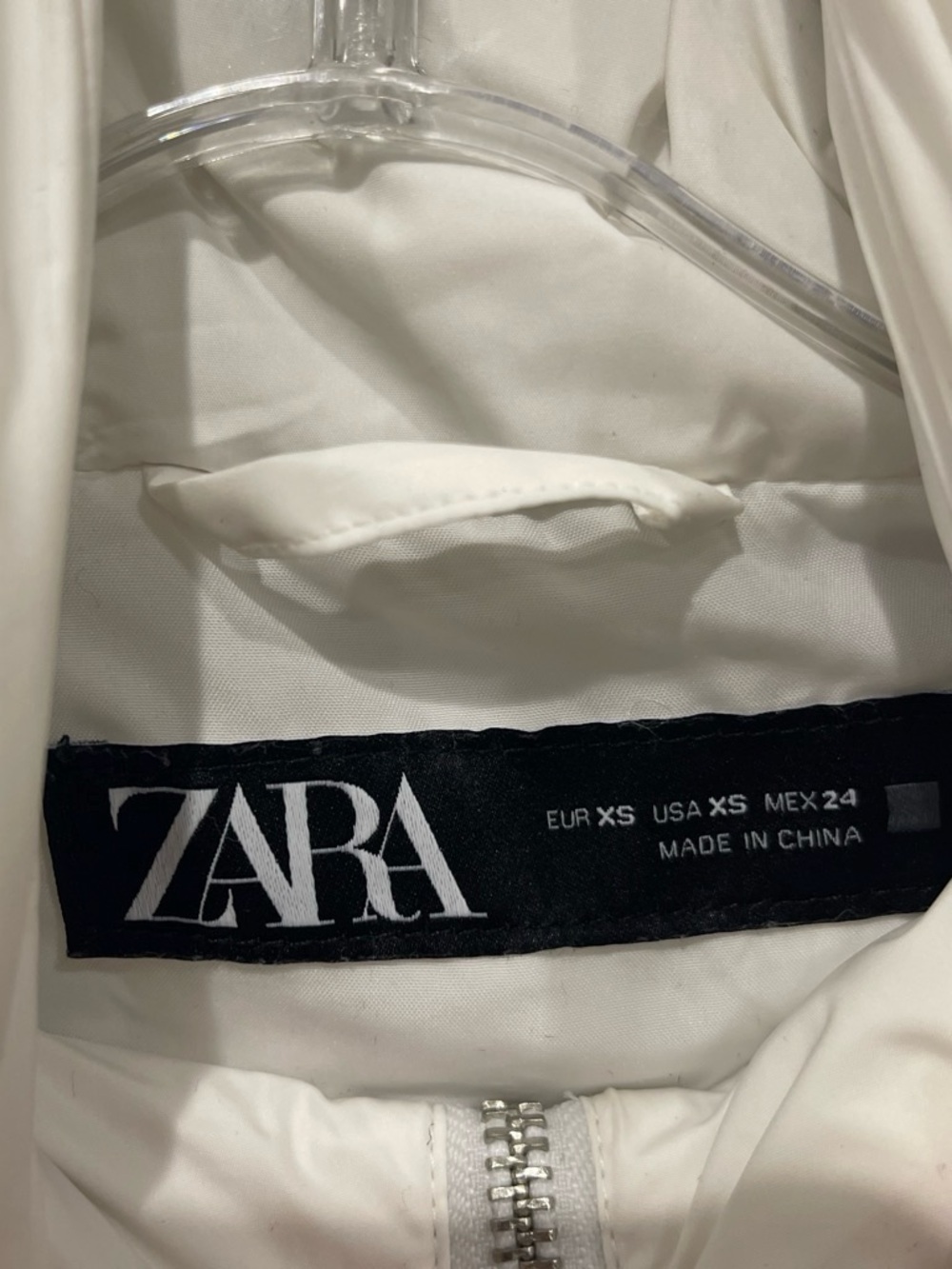 Zara White Puffer Jacket